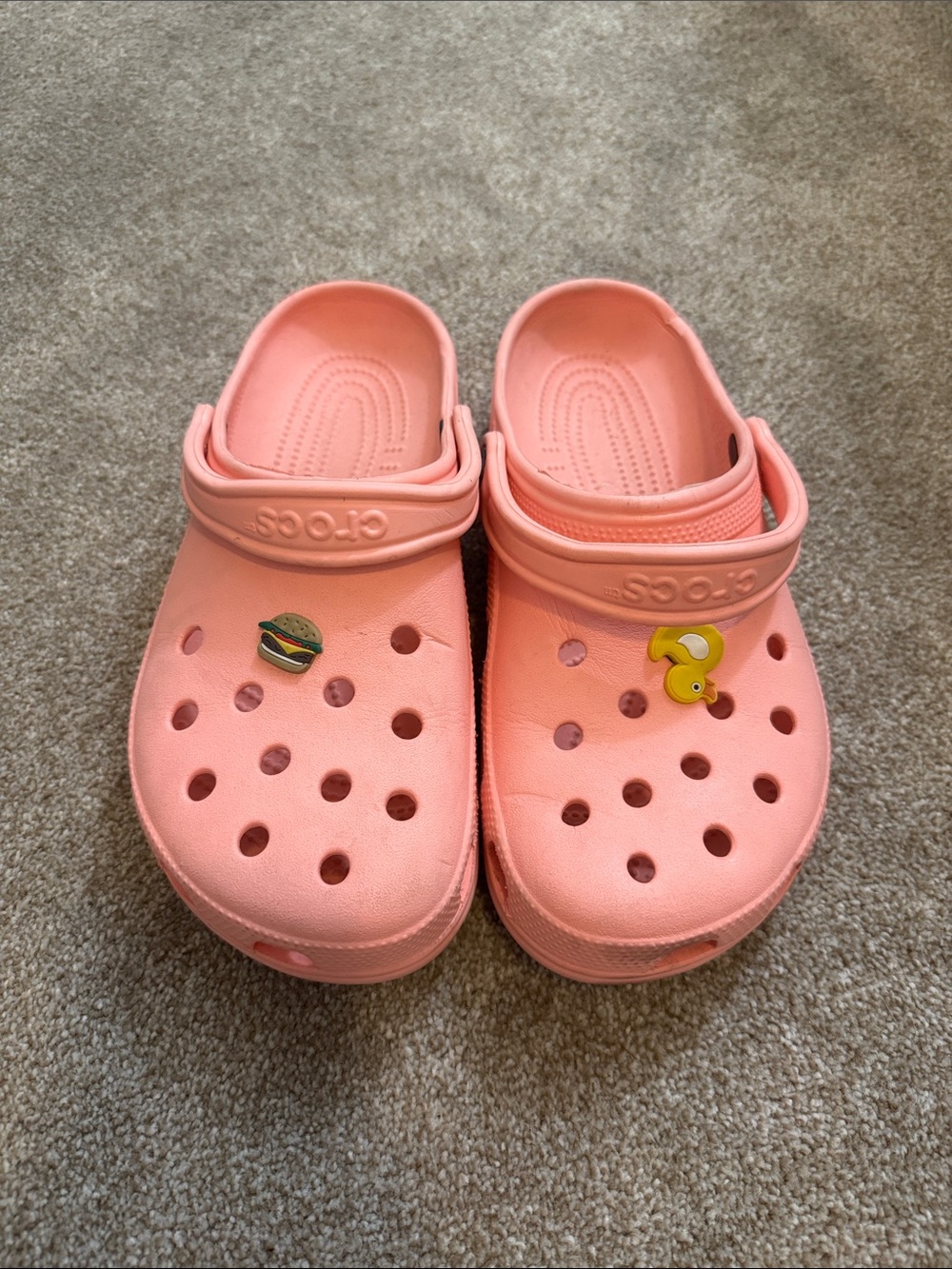 CROCS Kids Coral Pink Classic Clog with Jibbitz